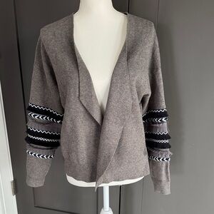 THML Charcoal Cardigan with Black and White Accents
